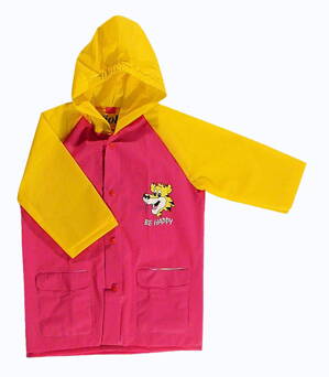 VIOLA pláštěnka dětská 5907 růžová-žlutá